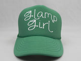 Glamp Girl Trucker Hat - Kelly Green Hat with Kelly Green Face - Sweet or Spicy Apparel - 1