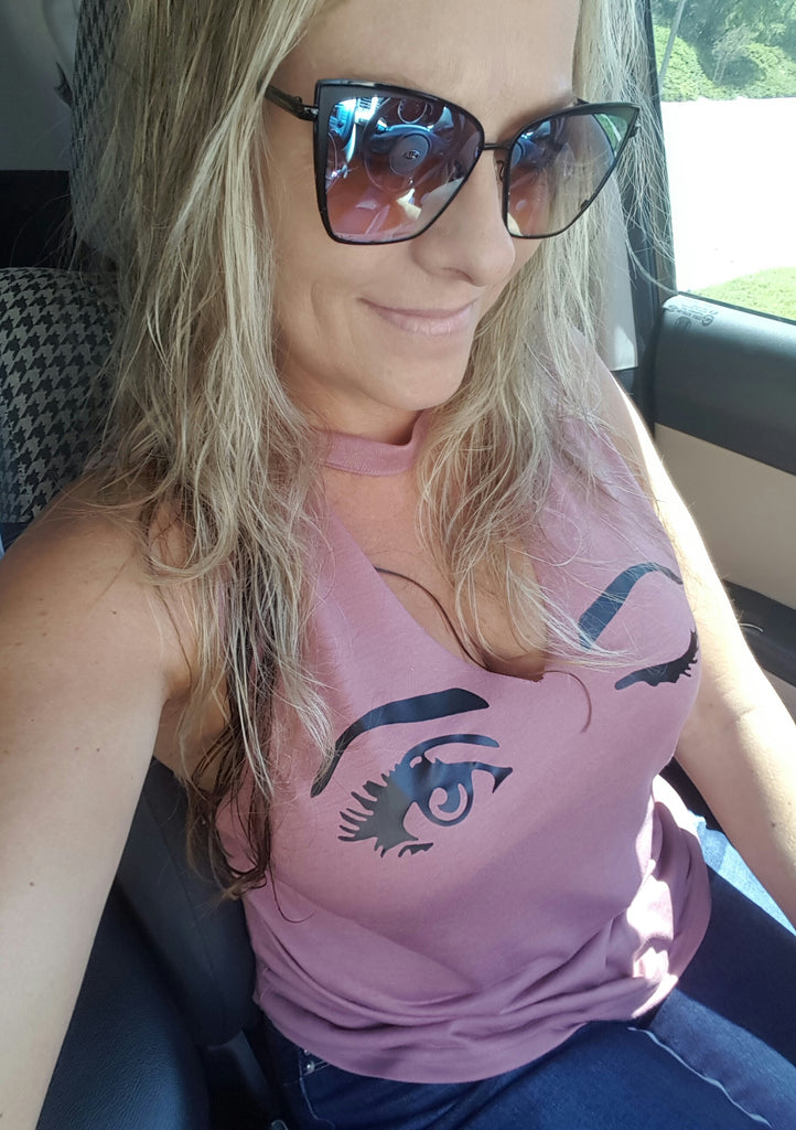 Grab your sexy Marilyn Eyes cut out v-neck tanks today!