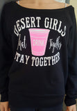 DESERT GIRLS Sweatshirt - Black - Small - Sweet or Spicy Apparel - 2