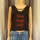 Mean People Suck! Tank Top - Black-Medium - Sweet or Spicy Apparel - 1