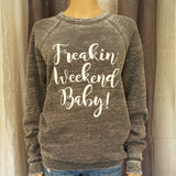 Freakin Weekend Baby Sweatshirt - Grey Acid - XS - Sweet or Spicy Apparel - 1