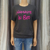 Namaste In Bed Tee - Dark Grey Heather - XL - Sweet or Spicy Apparel - 1