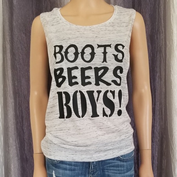 BOOTS BEERS BOYS! Muscle Tee