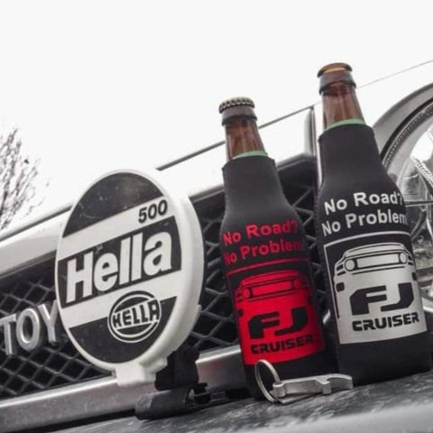 No Road? No Problem FJ Cruiser Zippered Bottle Coolie
