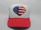 USA Flag Heart Trucker Hat -  - Sweet or Spicy Apparel - 1