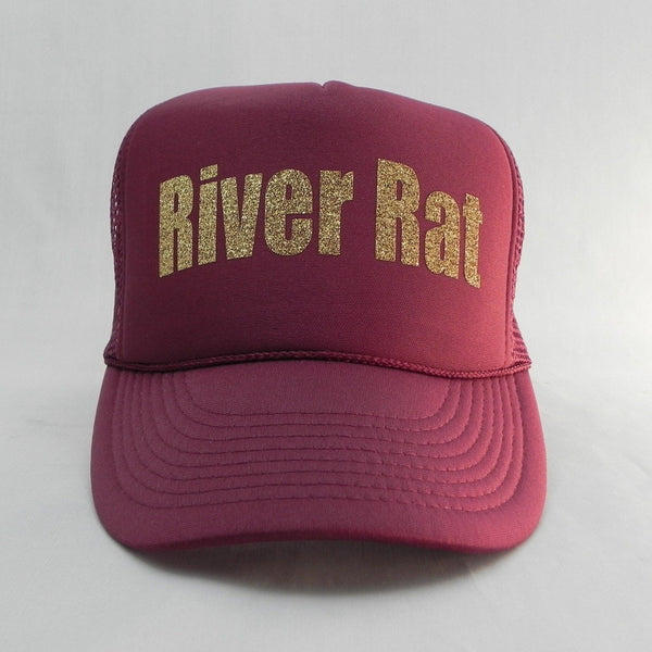 River Rat Trucker Hat - Burgundy Hat with Burgundy Face - Sweet or Spicy Apparel - 3
