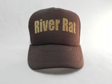 River Rat Trucker Hat - White Hat with Brown Face/Bill - Sweet or Spicy Apparel - 1