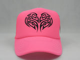 Tribal Tree of Life Trucker Hat - Neon Pink Hat with Neon Pink Face - Sweet or Spicy Apparel - 4