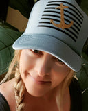 Stripes & Anchor Trucker Hat -  - Sweet or Spicy Apparel - 6