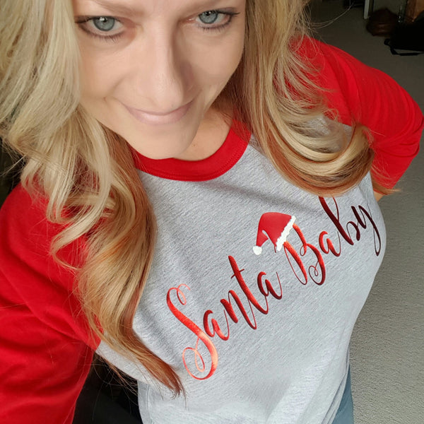 Santa Baby Baseball Tee -  - Sweet or Spicy Apparel - 3