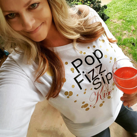 Pop Fizz Sip Kiss Off-Shoulder Tee -  - Sweet or Spicy Apparel - 3