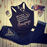 Monday, Champagne Racerback Tank -  - Sweet or Spicy Apparel - 5